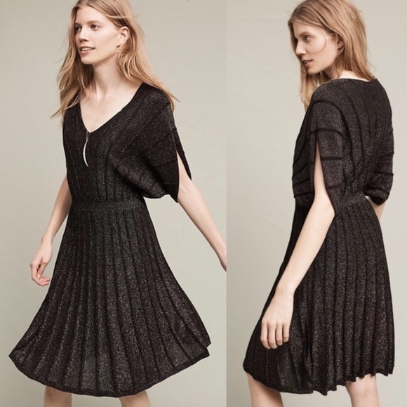 Anthropologie Dresses & Skirts - Anthropologie Gallivant Sweater Dress Black Gold